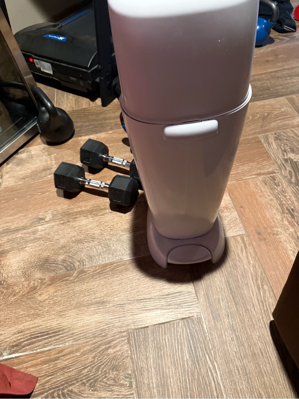 White Free-Standing Household Diaper Pail / Trash Bin